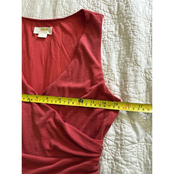 Maeve Nora Textured Sleeveless Dress in Rust Anthropologie V Neck Wrap Midi Sz S - Picture 8 of 10